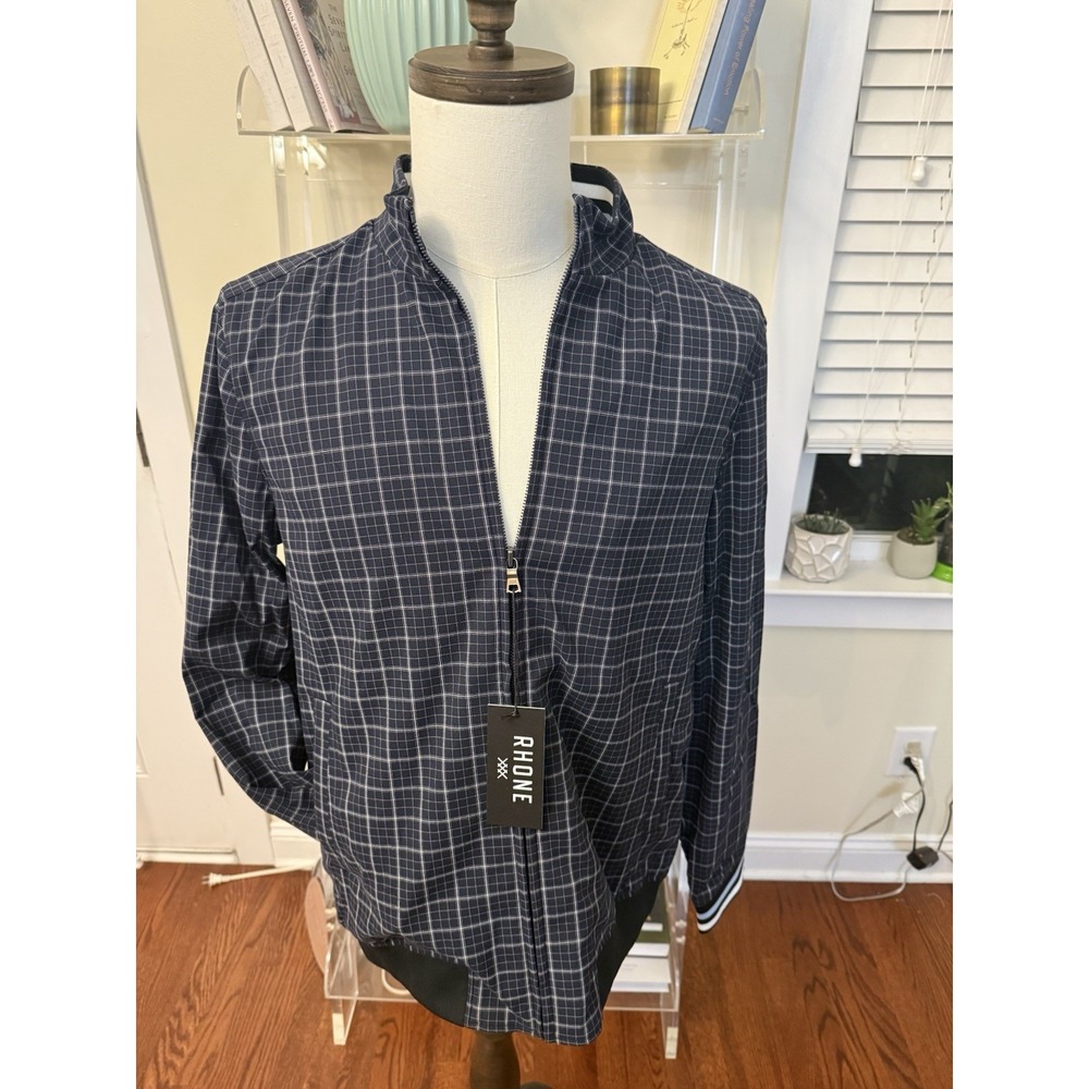 Rhone Men's Golf Jacket Top Performance Medium Blue Full Zip New NWT